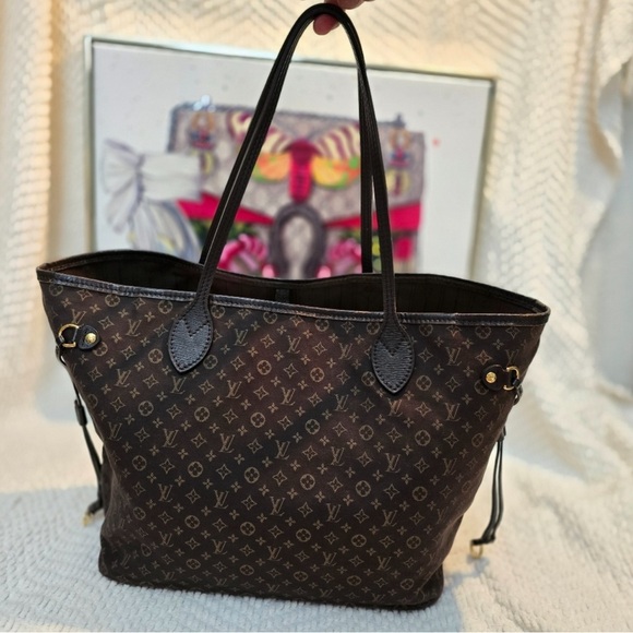 Louis Vuitton Neverfull MM Monogram Ideal Fuzan Dark Brown - Picture 1 of 15
